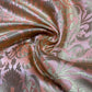 Dusty Rose Pink Floral Tulip Banarasi Brocade Bridal, Dressmaking, Costume Fabric 44" Wide By The Meter