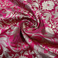 Red Floral Tulip Banarasi Brocade Bridal, Dressmaking, Costume Fabric 44" Wide By The Meter