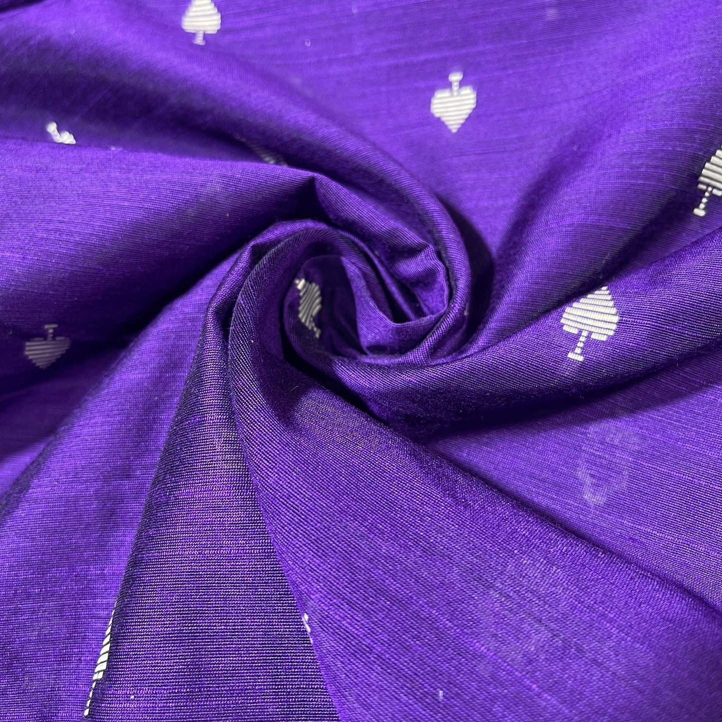 Purple Ace of Spades Print Raw Silk Dupion Dressmaking Craft Fabric 44" Wide By The Meter