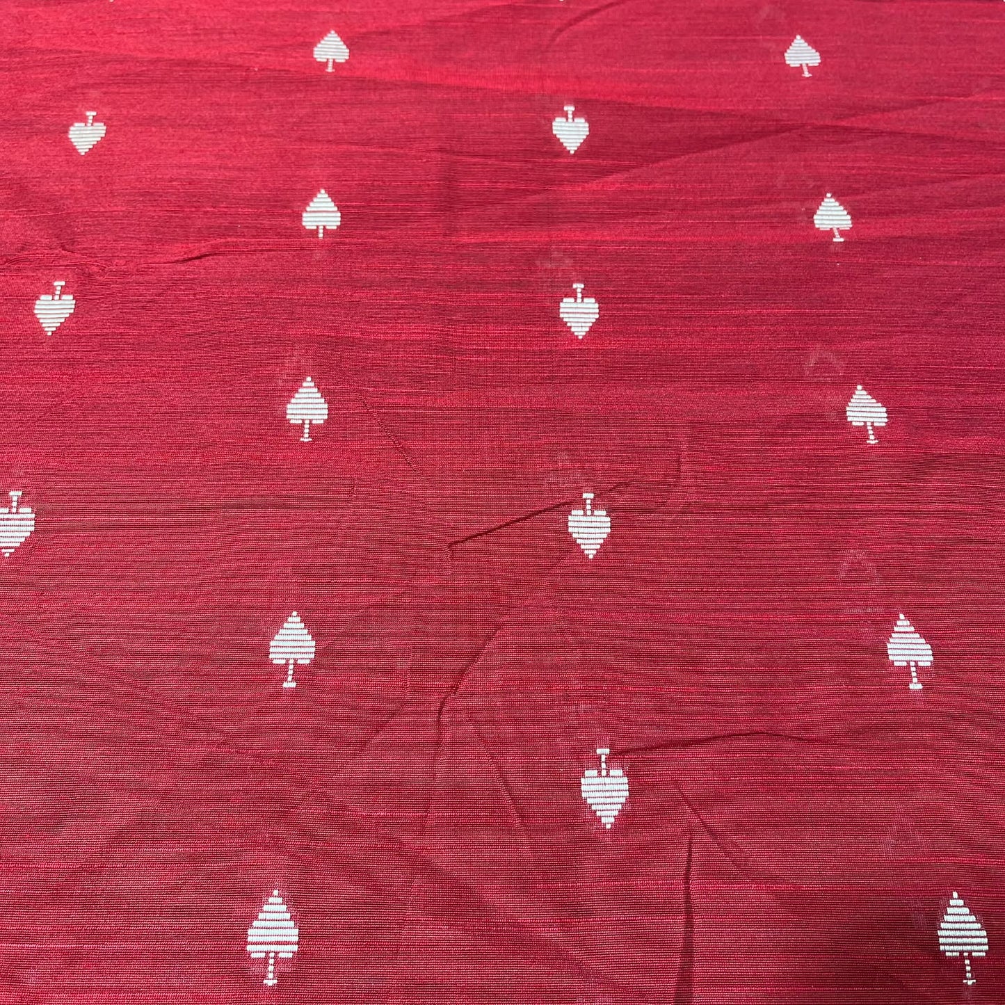 Raspberry Red Ace of Spades Print Raw Silk Dupion Dressmaking Craft Fabric 44" Wide By The Meter