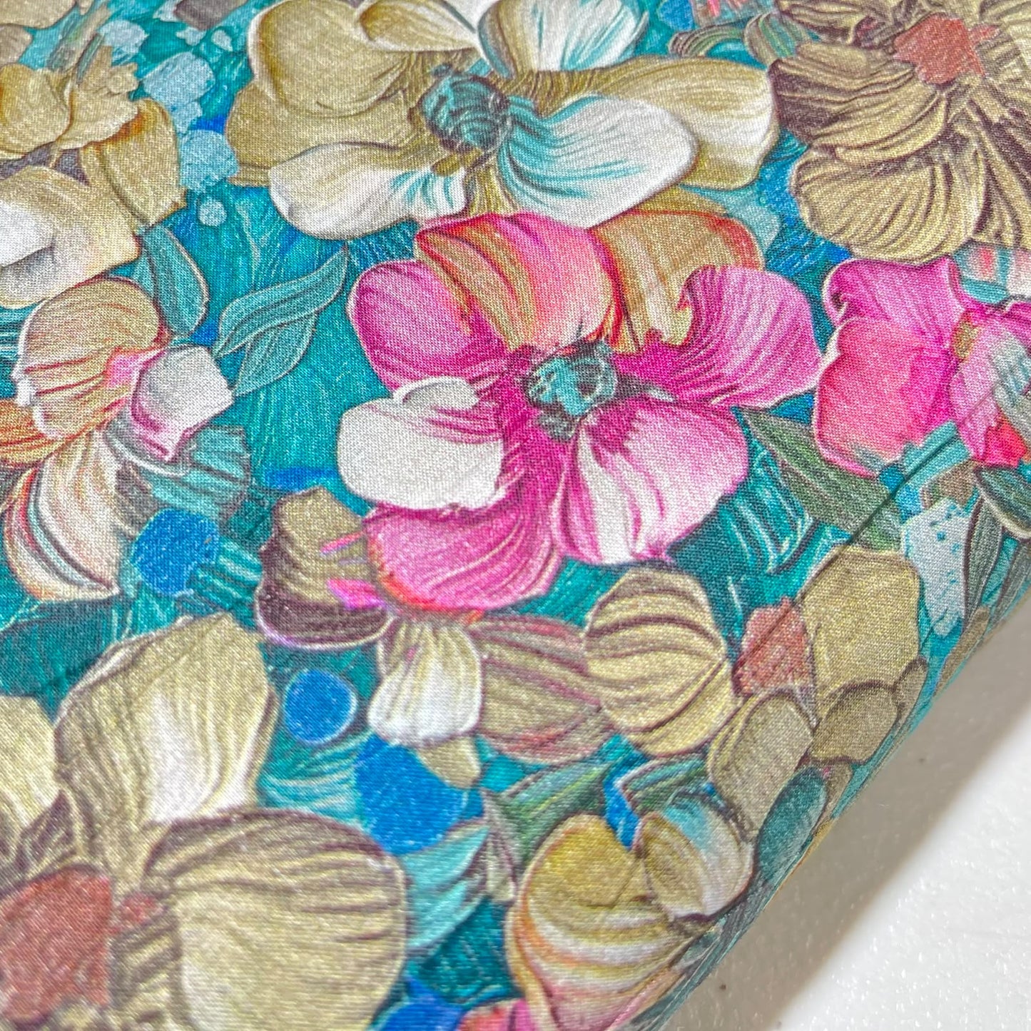 Pink Blossom Printed Digital 100% Cotton Dressmaking Costume Craft Fabric 44" Wide By The Meter