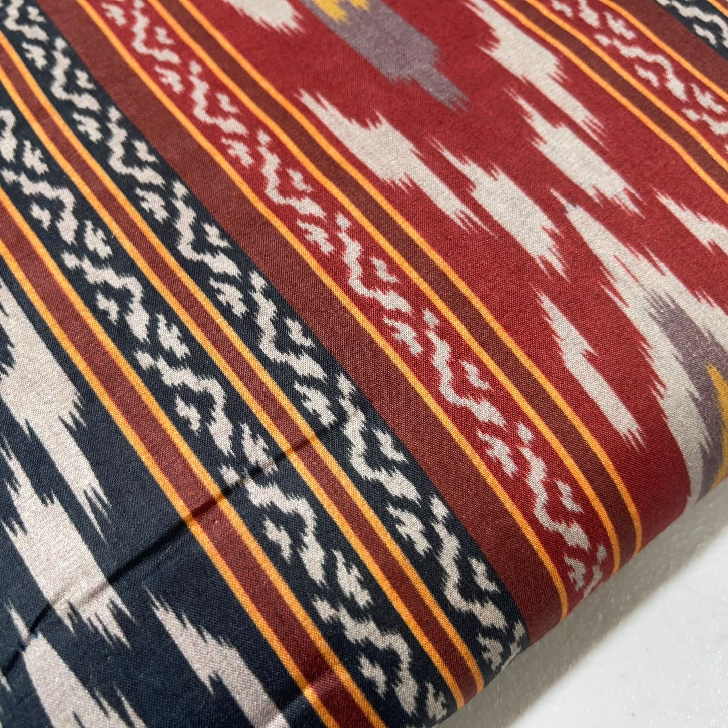 Ethnic Ikat Stripes Printed Digital 100% Cotton Dressmaking Costume Craft Fabric 44" Wide By The Meter