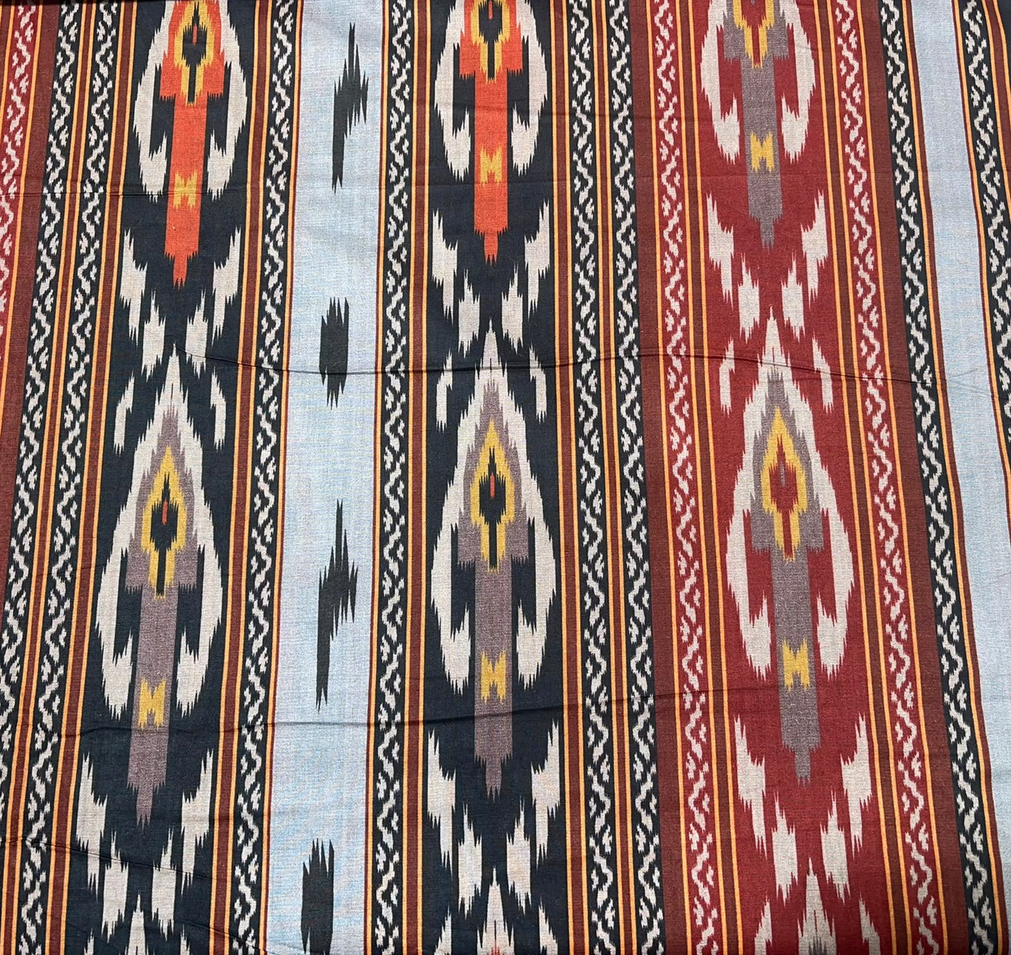 Ethnic Ikat Stripes Printed Digital 100% Cotton Dressmaking Costume Craft Fabric 44" Wide By The Meter