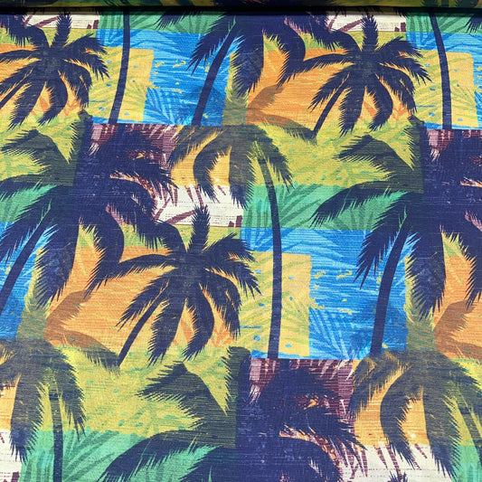 Tropical Palm Trees Printed Digital 100% Cotton Dressmaking Costume Craft Fabric 44" Wide By The Meter