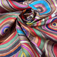 Retro Rainbow Rings Printed Digital 100% Cotton Dressmaking Costume Craft Fabric 44" Wide By The Meter