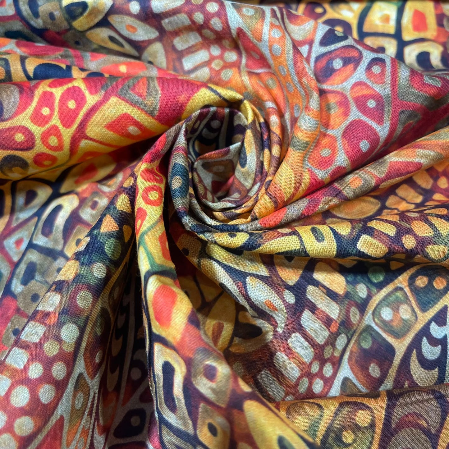 Boho Abstract Printed Digital 100% Cotton Dressmaking Costume Craft Fabric 44" Wide By The Meter