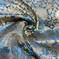 Grey Damask Leaf Banarasi Brocade Bridal, Dressmaking, Costume Fabric 44" Wide By The Meter