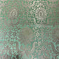 Mint Green Leaf Banarasi Brocade Bridal, Dressmaking, Costume Fabric 44" Wide By The Meter