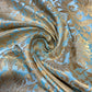 Ice Blue Leaf Banarasi Brocade Bridal, Dressmaking, Costume Fabric 44" Wide By The Meter