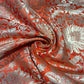 Orange Leaf Banarasi Brocade Bridal, Dressmaking, Costume Fabric 44" Wide By The Meter