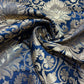 Black Leaf Banarasi Brocade Bridal, Dressmaking, Costume Fabric 44" Wide By The Meter