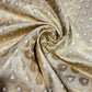 Ivory Leaf Jacquard Banarasi Brocade Bridal, Dressmaking, Costume Fabric 44" Wide By The Meter
