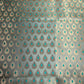 Sea Green Leaf Jacquard Banarasi Brocade Bridal, Dressmaking, Costume Fabric 44" Wide By The Meter