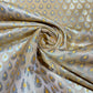Mustard Leaf Jacquard Banarasi Brocade Bridal, Dressmaking, Costume Fabric 44" Wide By The Meter