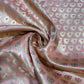 Hot Pink Leaf Jacquard Banarasi Brocade Bridal, Dressmaking, Costume Fabric 44" Wide By The Meter
