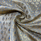 Grey Leaf Jacquard Banarasi Brocade Bridal, Dressmaking, Costume Fabric 44" Wide By The Meter