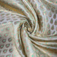 Mint Green Leaf Jacquard Banarasi Brocade Bridal, Dressmaking, Costume Fabric 44" Wide By The Meter