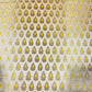 Yellow Gold Leaf Jacquard Banarasi Brocade Bridal, Dressmaking, Costume Fabric 44" Wide By The Meter