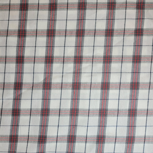 Red White Double 100% Cotton Tartan Check Plaid / Stripe Dress Fabric Craft Quilting Material 58" By The Meter