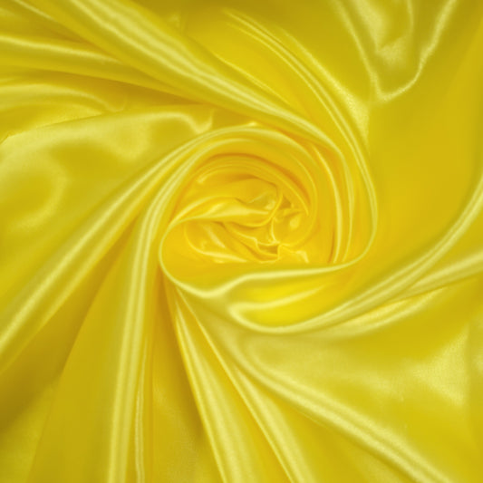 Yellow Plain Silky Satin Fabric Dress Craft Wedding Costume Lining Material 58" -By The Meter