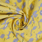 Luxurious Elegant Vibrant Floral Polka 100% Cotton Canvas Fabric - 58” Wide, Perfect for Children’s Projects & Crafts (Yellow Foxes)