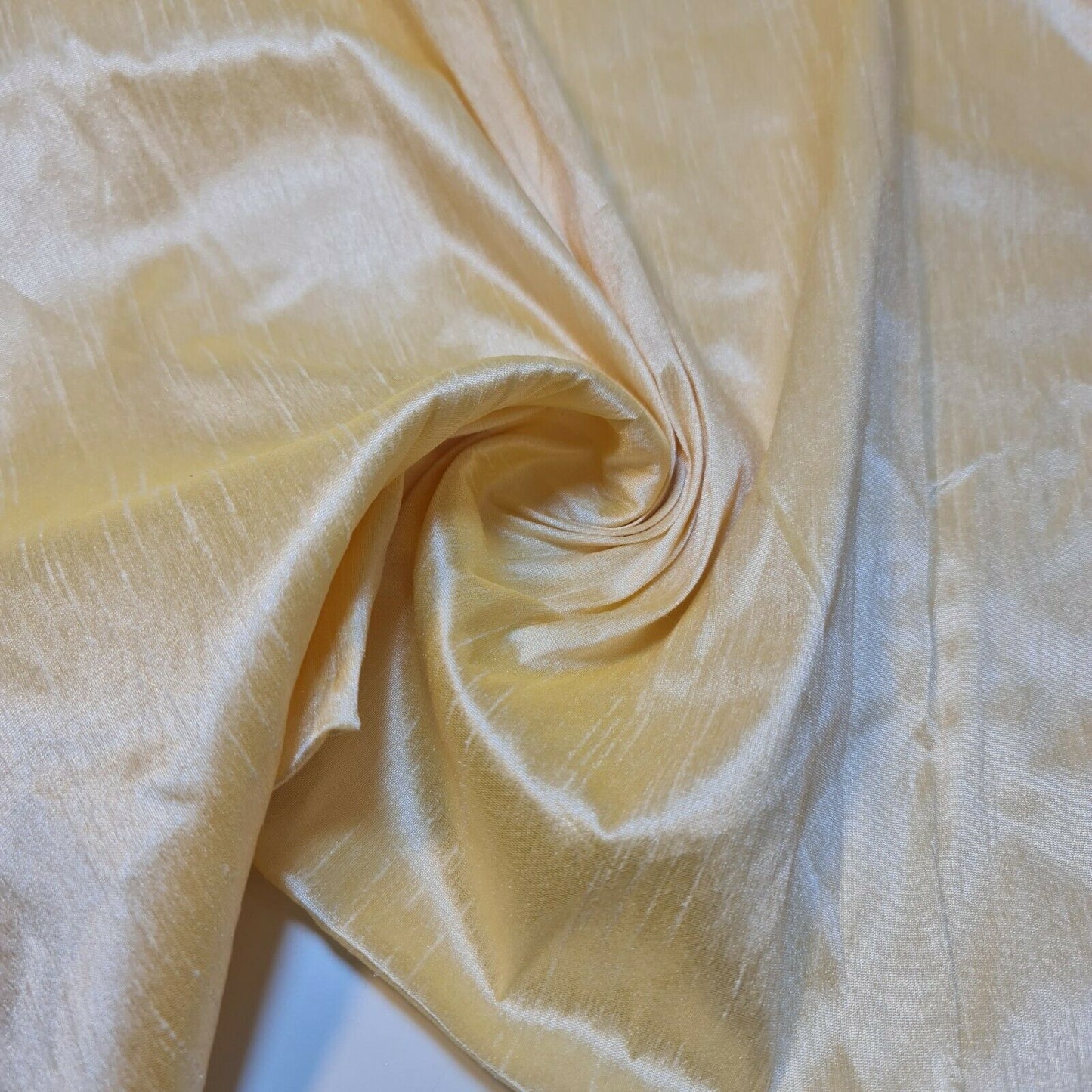 Yellow Gold Raw Silk Faux Dupion 100% Polyester Upholstery Fabric Bridal Material 44" By The Meter