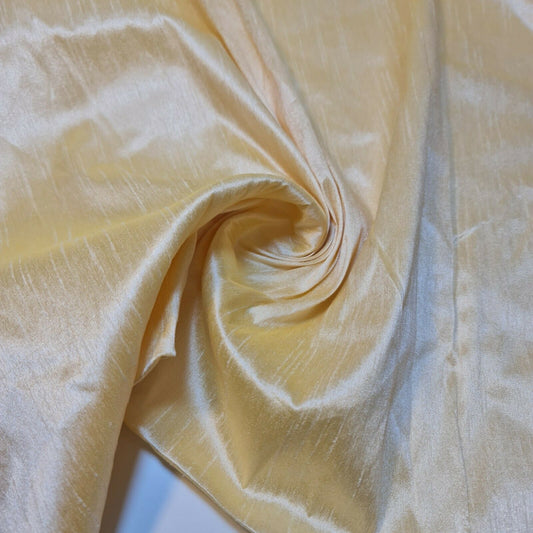 Yellow Gold Raw Silk Faux Dupion 100% Polyester Upholstery Fabric Bridal Material 44" By The Meter