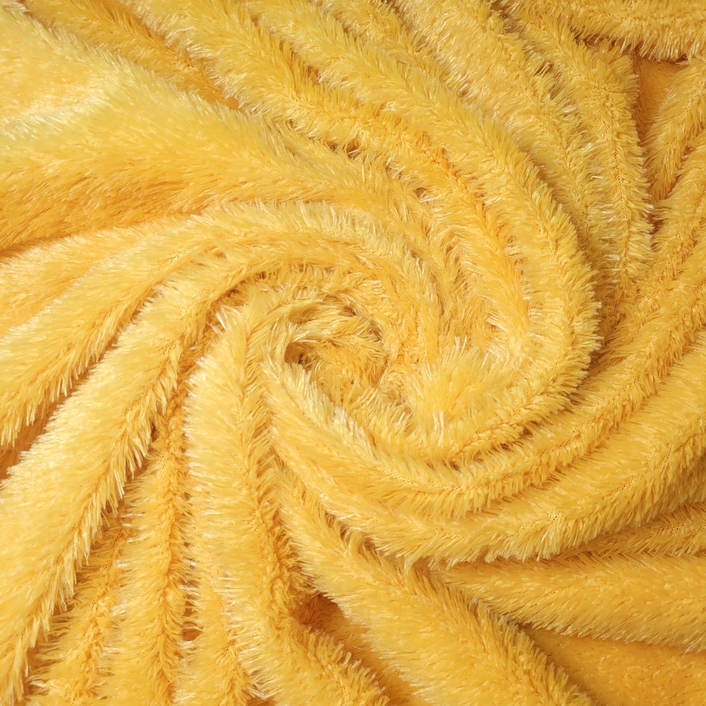 Yellow Faux Fur Fabric Luxury Handle Short Pile Furry Soft Cuddly Material 58"