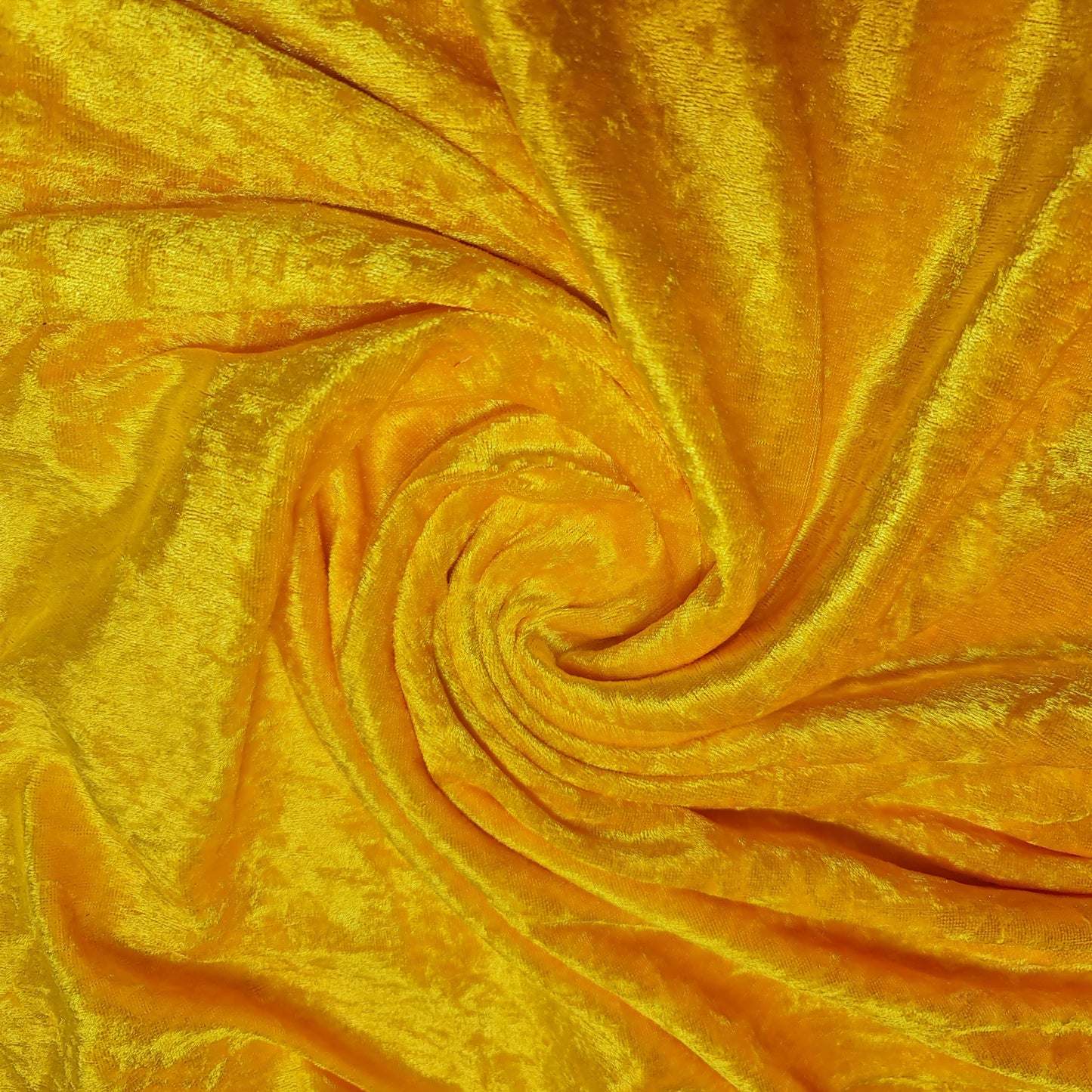 Yellow Plain Crushed Velvet Fabric Material Stretch Velour 58" / 150cm wide by the Meter