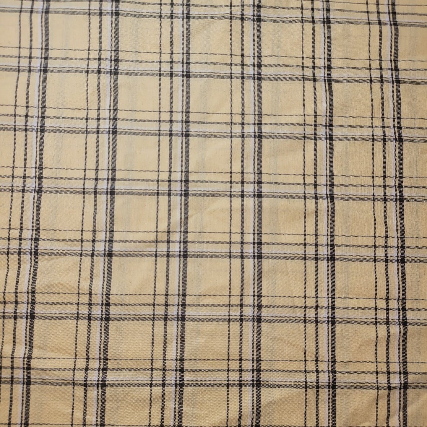 Yellow Brown 100% Cotton Tartan Check Plaid / Stripe Dress Fabric Craft Quilting Material 58" By The Meter