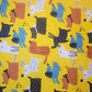 Yellow Dogs 100% Cotton Organic Craft Dress Quilting Fabric 44" By The Meter