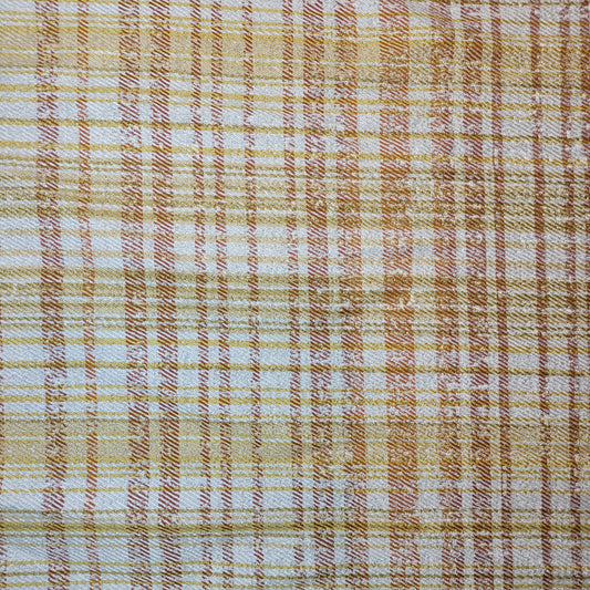 Yellow Orange Tweed Stripe Fabric Medium Weight Curtain Soft Furnishing Fabric 58" By Meter