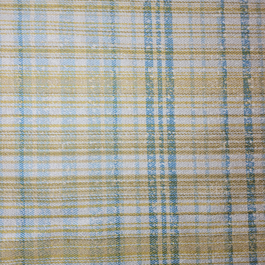 Yellow Turquoise Tweed Stripe Fabric Medium Weight Curtain Soft Furnishing Fabric 58" By Meter
