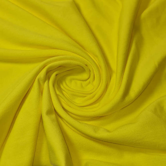 Yellow Plain 100% Cotton Knit Jersey Stretch Material T-Shirt Baby Grow Dress Fabric 58" By The Meter