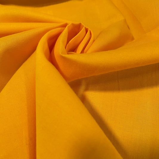 Yellow 100% Cotton Lawn Voile Fabric Soft Dress Craft Lining Material 58" By The Meter