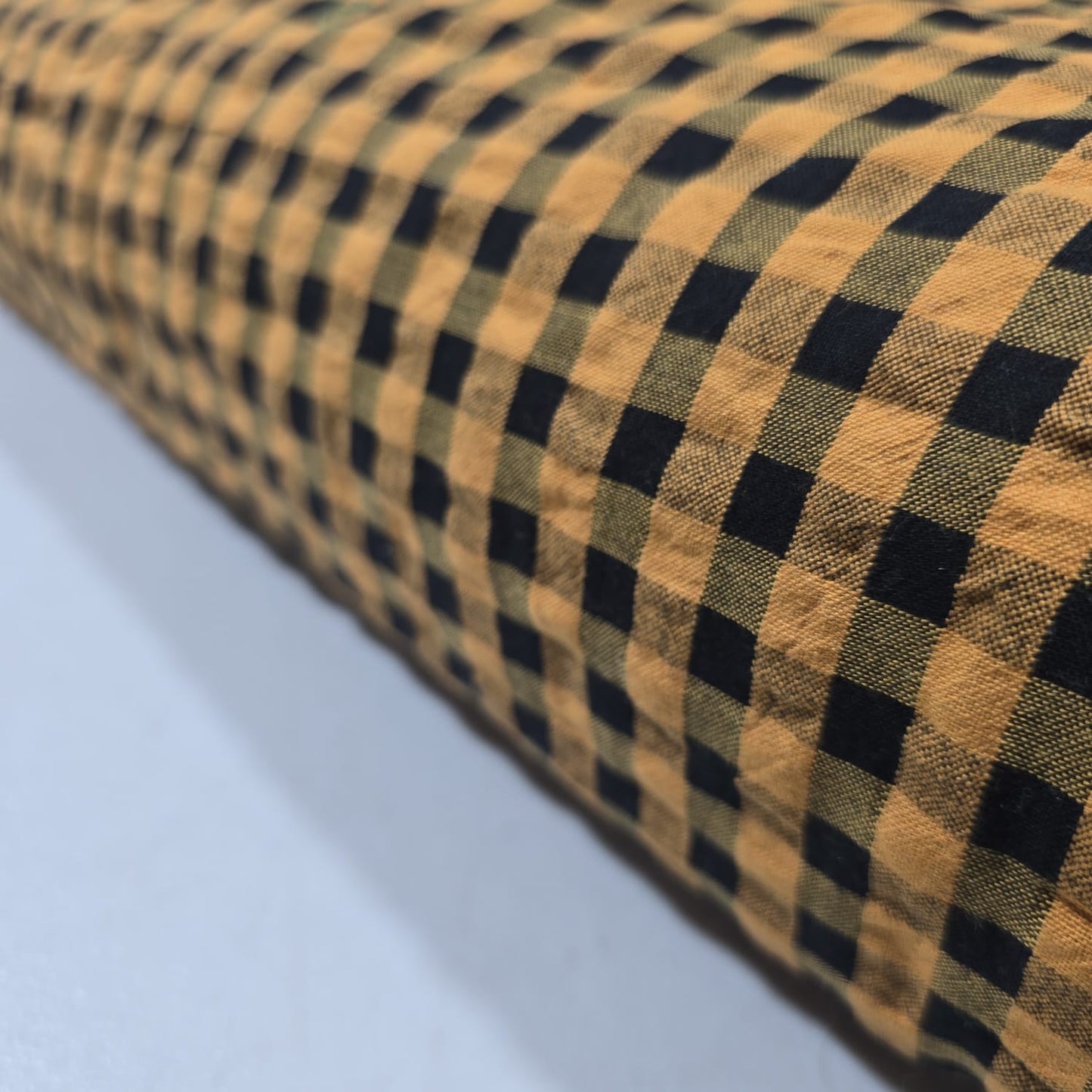 Yellow Black Gingham 100% Cotton Seersucker Fabric Crush Costume Craft Dress Material 58" By The Meter