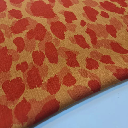 Orange Spots Crepe Fabric Sheer Dress Craft Material 58" By The Meter