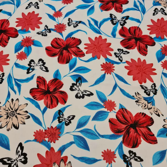 Weißer Blumen-Blasen-Kreppstoff, Polyester, für Kleider, Bastelarbeiten, Drapierungen, 147,3 cm, Meterware