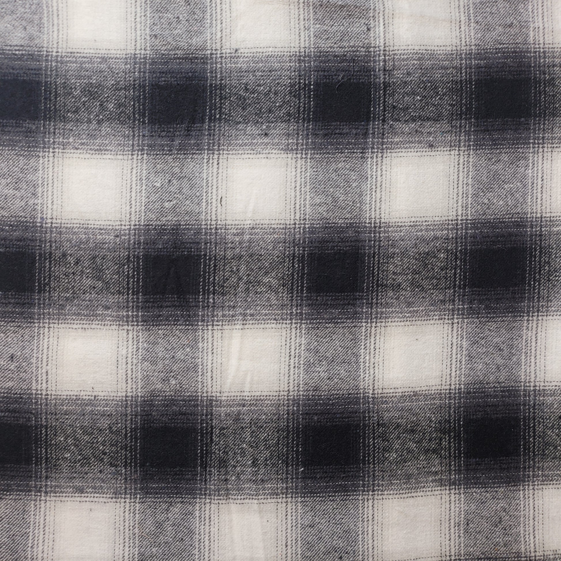 black and white tartan pure brushed cotton winceyette fabric