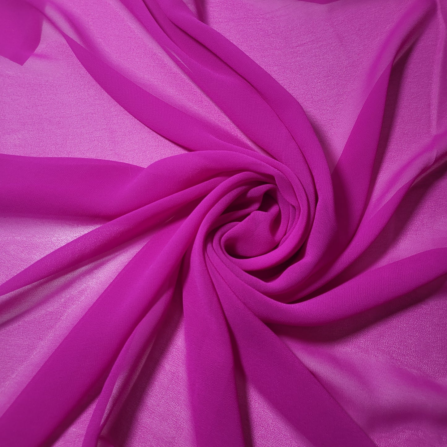 Bright Pink Chiffon Sheer Fabric Plain Soft Polyester Wedding Arch Dress Craft Material 44" By the Meter