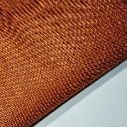 burnt orange plain cotton linen fabric for dressmaking, quilting, and crafting