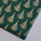 green xmas cotton fabric with xmas tree print