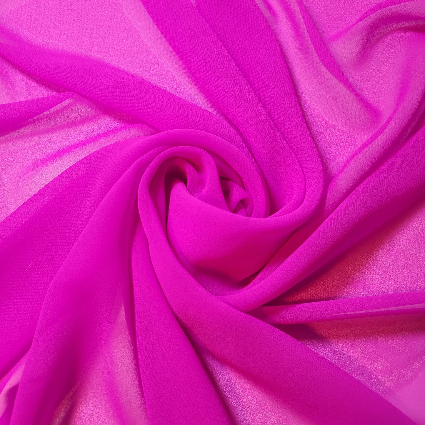 Hot Pink Chiffon Sheer Fabric Plain Soft Polyester Wedding Arch Dress Craft Material 44" (30 Meter Roll)