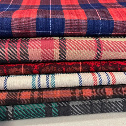 Tartan Plaid Stretch Jersey Fabric Dress Craft Check Costume Material 58" By The Meter