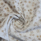 ivory christmas cotton fabric with gold snowflakes print