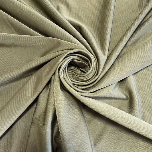 Khaki Plain ITY Lycra Elastane 4 Way Stretch Spandex Jersey Dress Craft Fabric 58" By The Meter