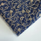 Navy Blue  Elegant Embroidered Net Fabric with Metallic Thread Work 44" By The Meter