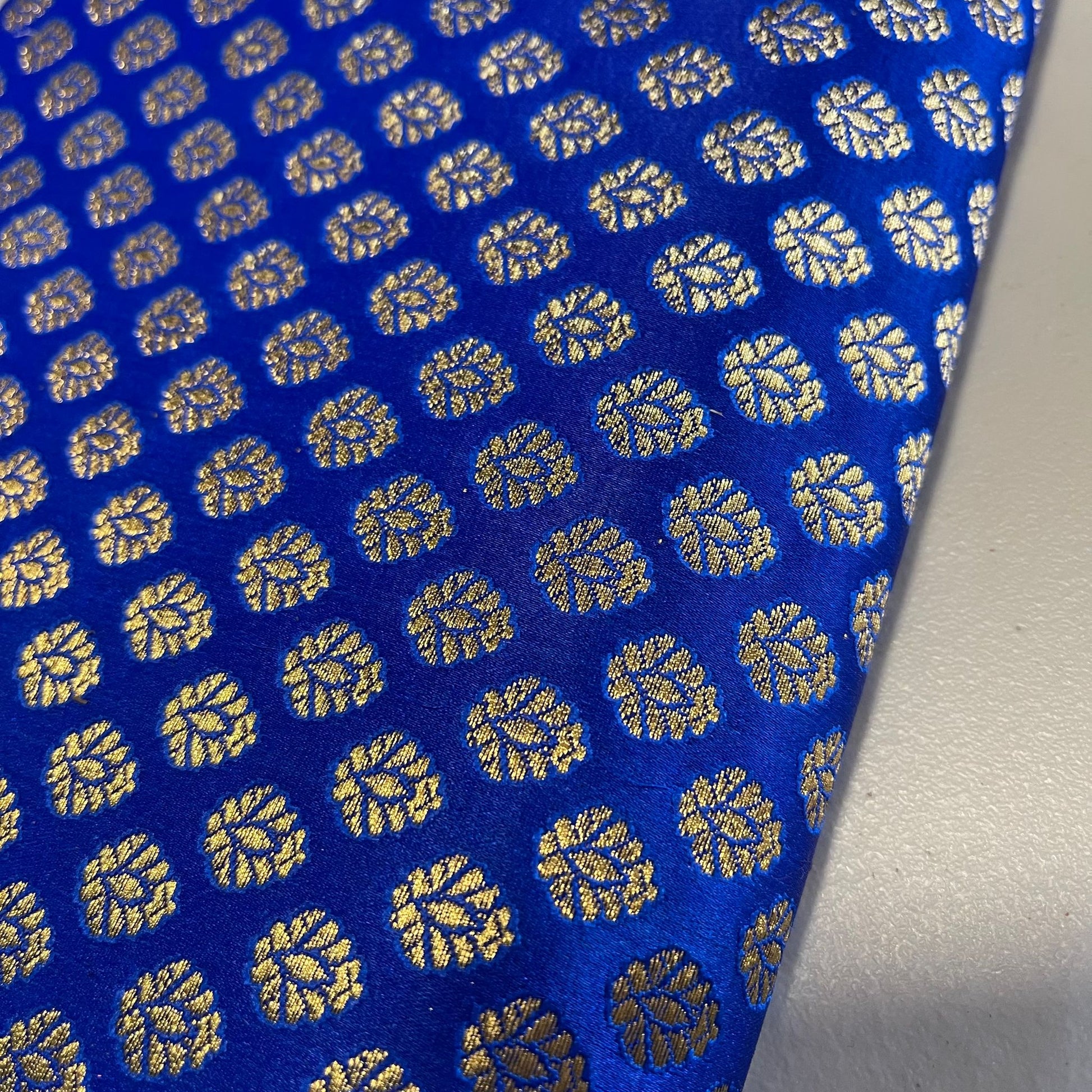 new royal blue brocade fabric uk