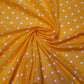 orange polka dot polucotton fabric for dressmaking and quilting