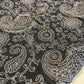 Black Paisley 100% Cotton Crush Fabric Crinkle Craft Dress Costume Material 50 " By The Meter